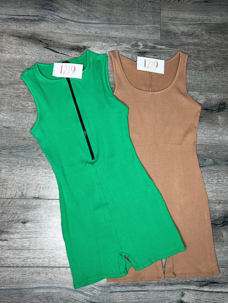 Amber Short Jumpsuit (Tan)