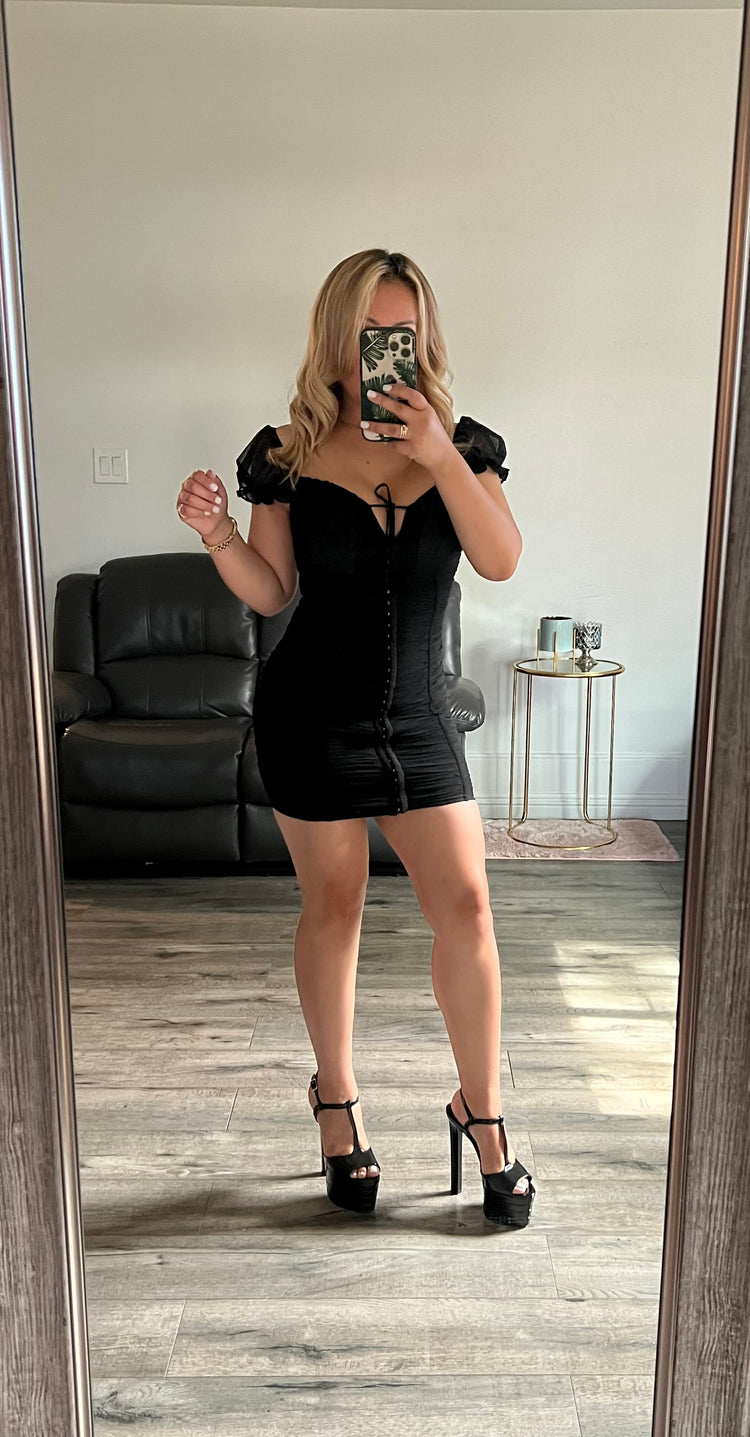 Ruched Little Black Dress