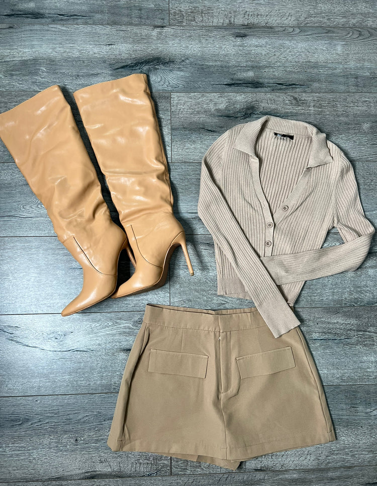 Pocket Skort (Taupe)