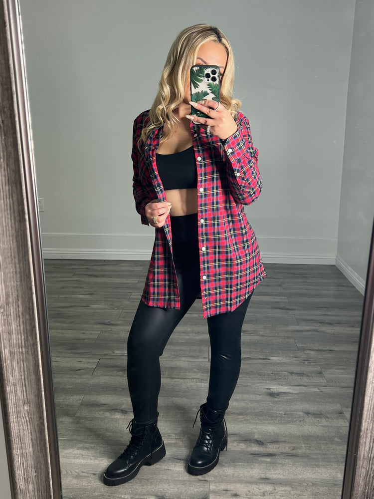 Boyfriend Flannel Top (Red)