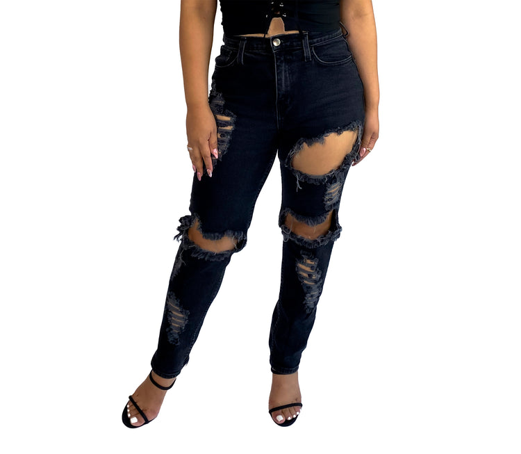 Shay Mom Jeans (Black)